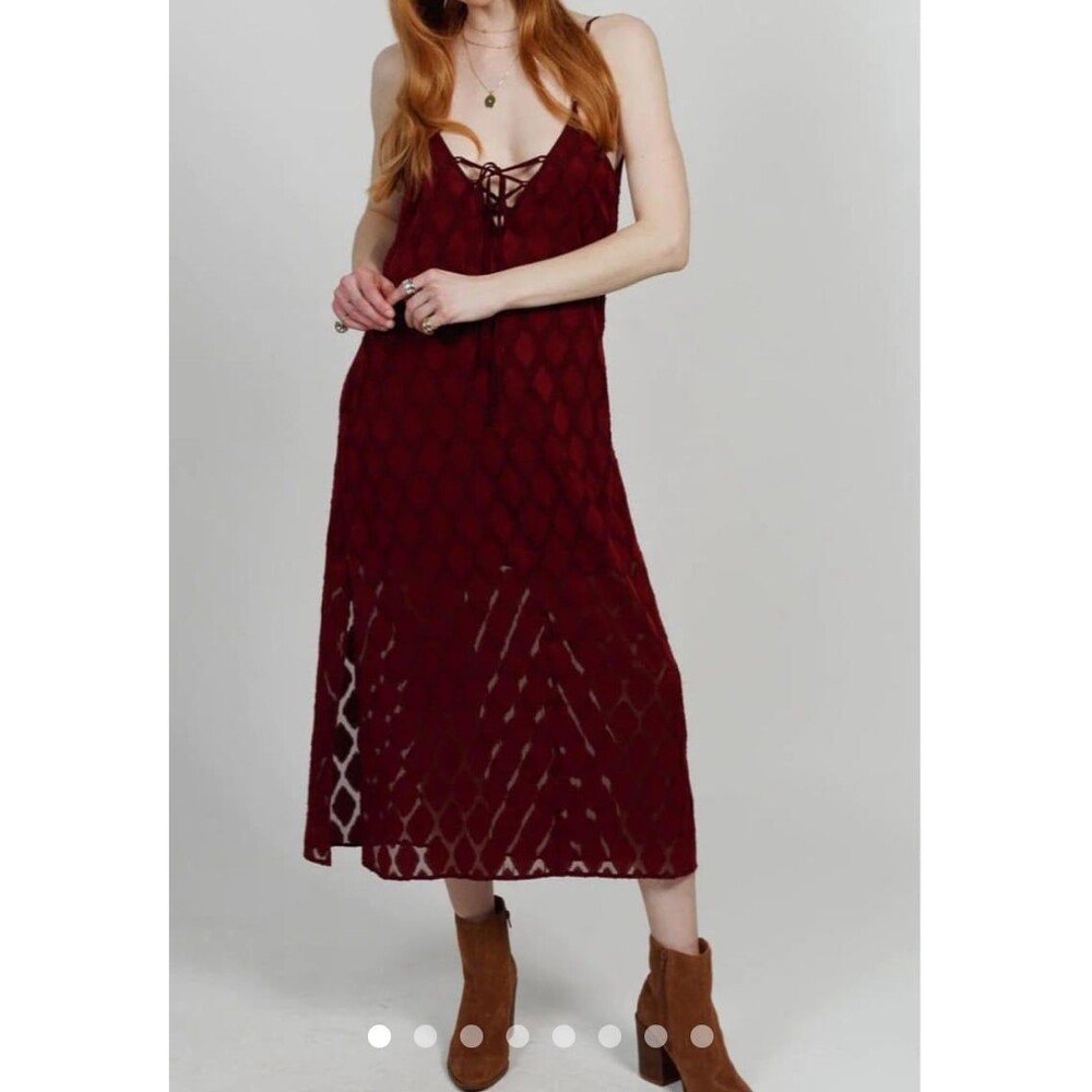 NWT Small Merlot Midi Dress